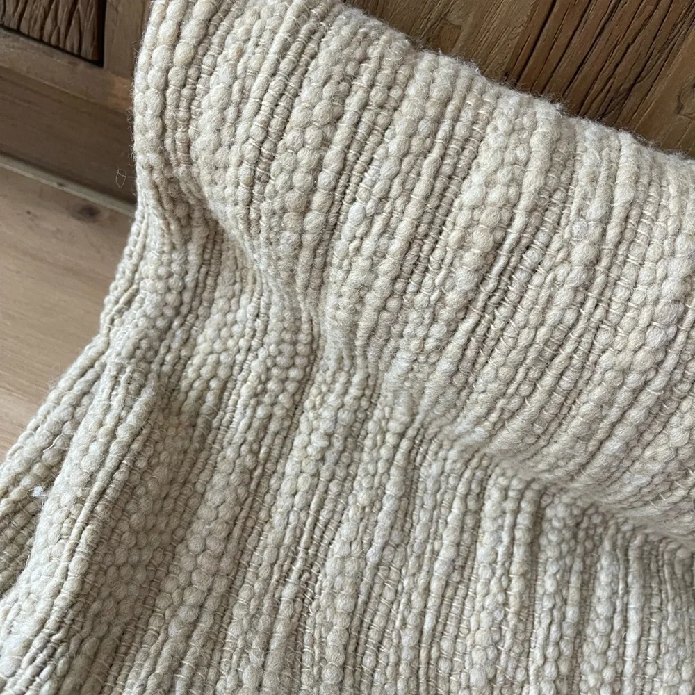 West Elm Chunky Wool Camel Throw Blanket